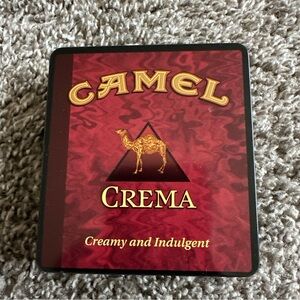 Vintage Camel Crema Cigarette Tin Case – “Creamy & Indulgent” Promo Y2K